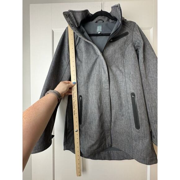TITLE NINE T9 US M Gray Zip Softshell Rain Jacket Coat Trench Hooded coat - Picture 7 of 13
